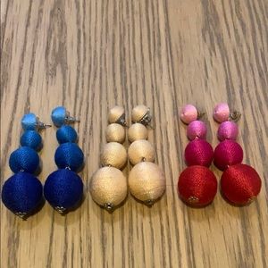 Set of three earrings